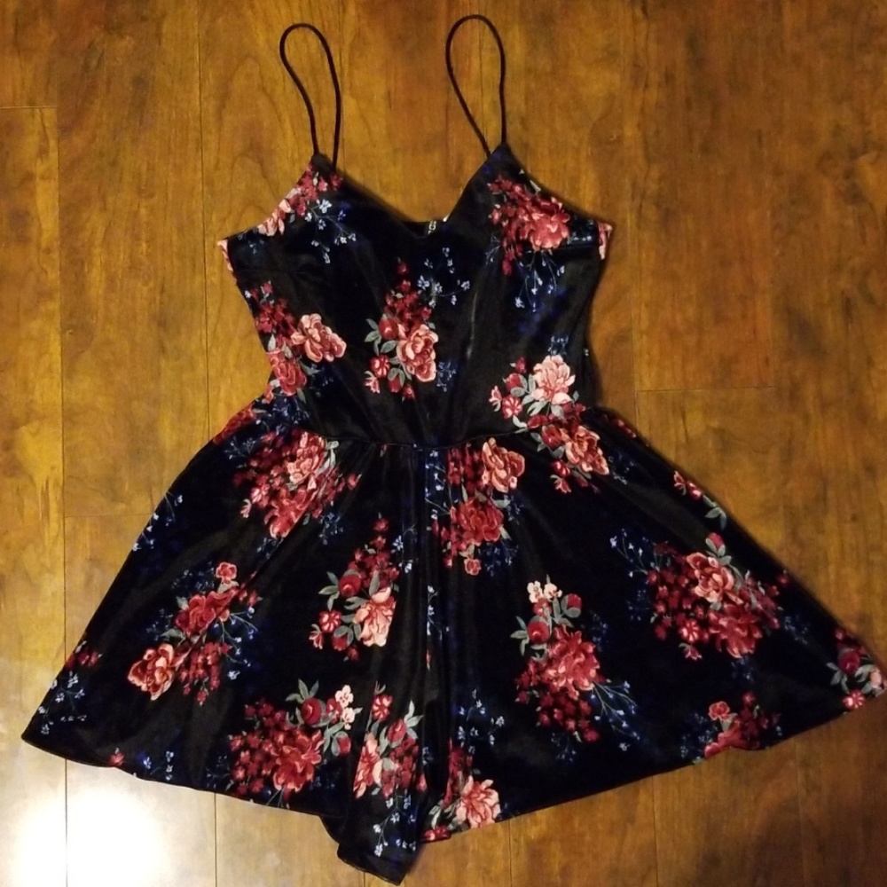 Black Floral Romper